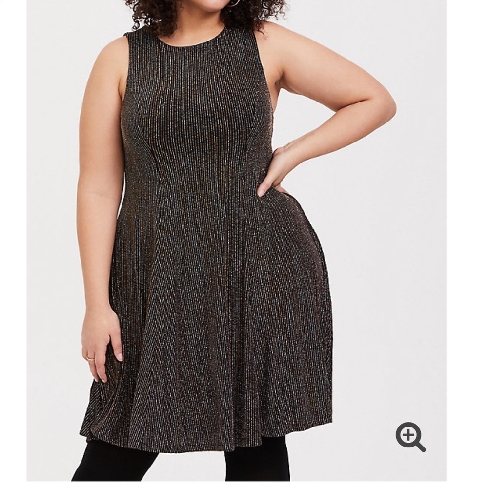 Torrid Black, Gold, and Silver Dress